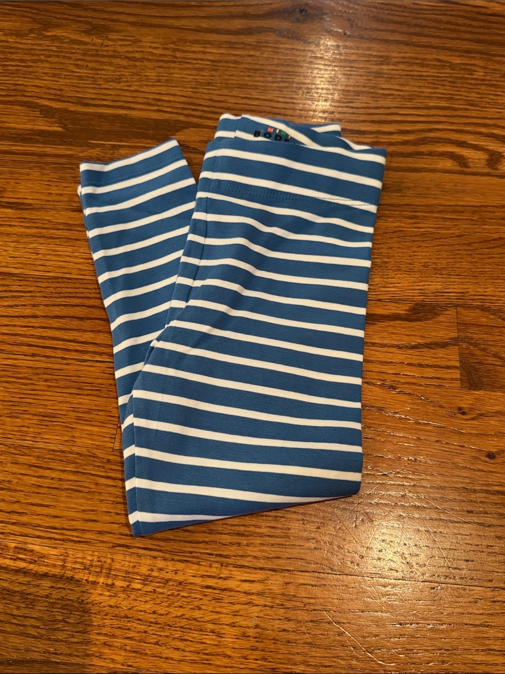Mini Boden Blue and White Striped Kids Leggings